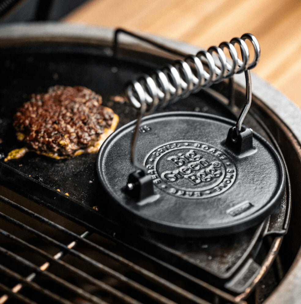 Big Green Egg Cast Iron Burger Grill Press