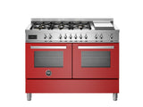 Bertazzoni Professional 120 cm 6-Burner + Griddle, Electric Double Oven Cooker