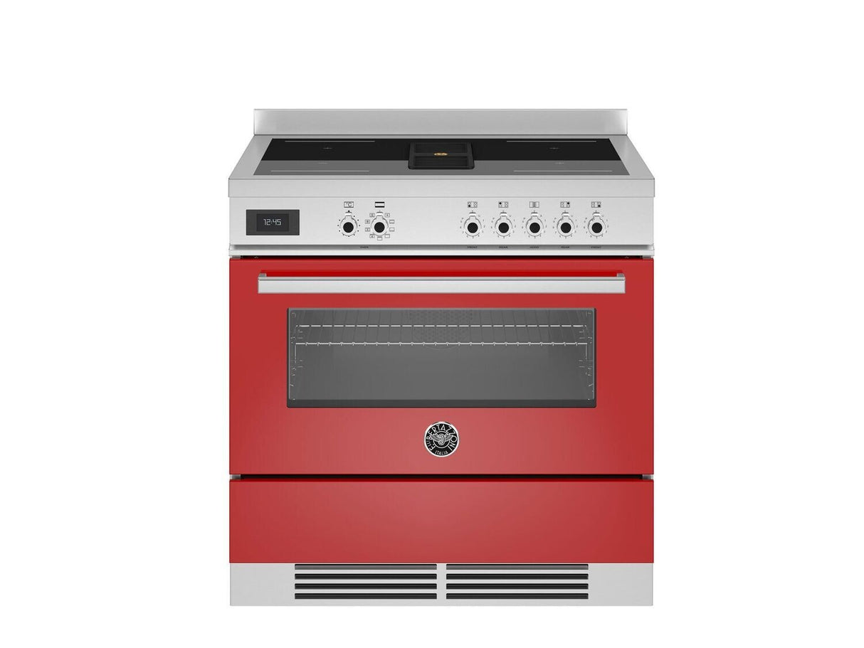 Bertazzoni Professional 90cm Air-Tec Cooker with Induction Top and Integrated Hood, Electronic Oven