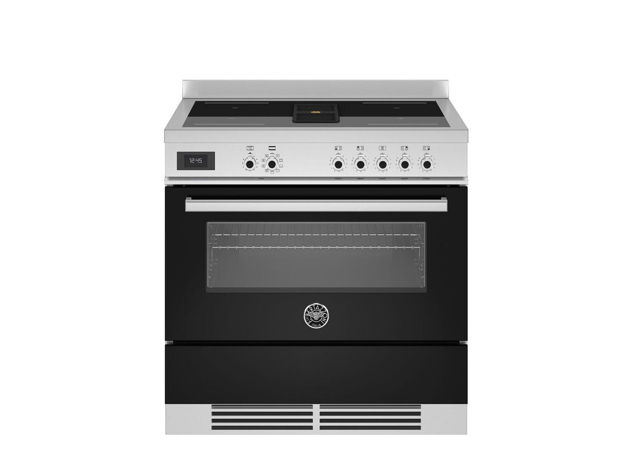 Bertazzoni Professional 90cm Air-Tec Cooker with Induction Top and Integrated Hood, Electronic Oven