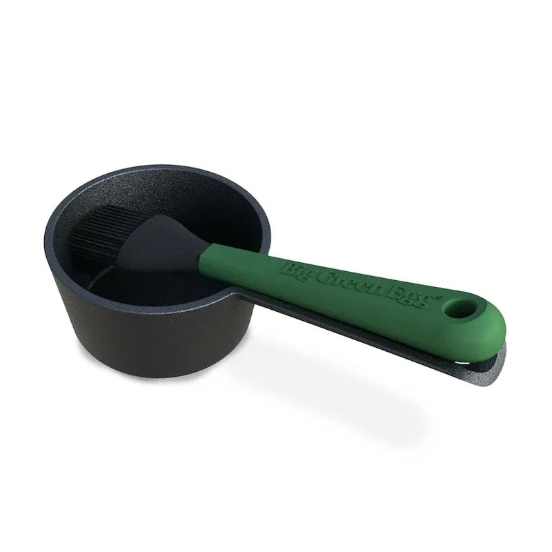 Big Green Egg Cast Iron Sauce Pot with Brush