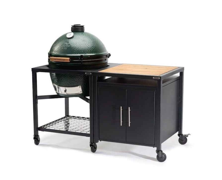 Big Green Egg Modular Nest + Expansion Cabinet + Acacia Shelf